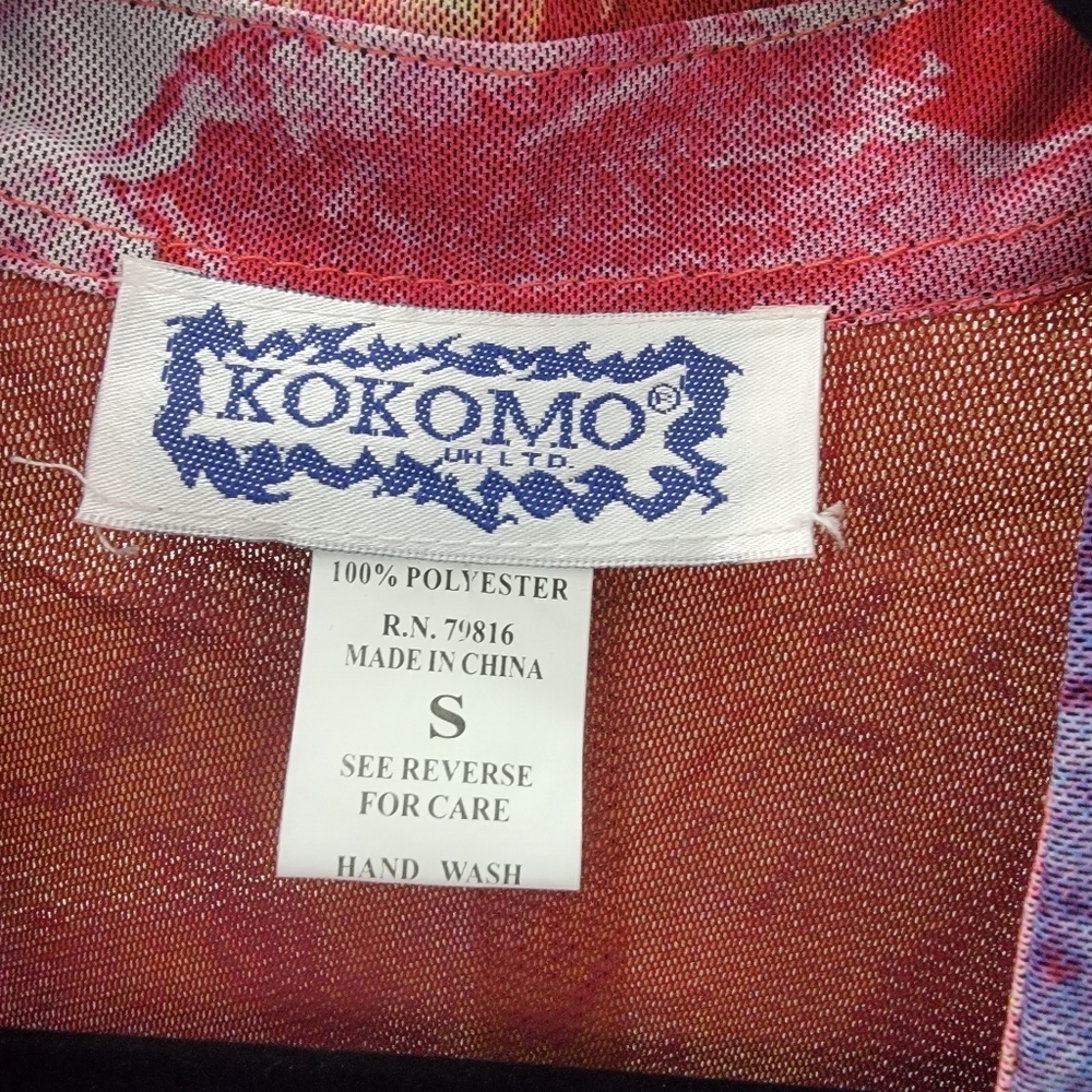 KOKOMO Colorful Abstract Print Snap Front Dress - Picture 3 of 5